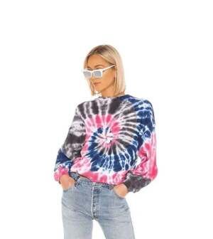 AGOLDE Balloon Sleeve Sweatshirt in Snow Cone Tie Dye